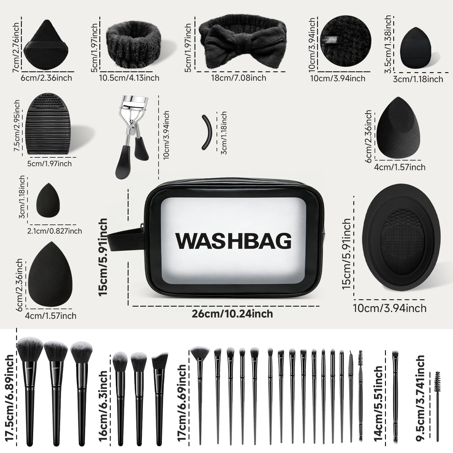 CLRDZN Makeup Brush Set, 62Pcs Makeup Brushes Set Professional, Multi-functional Makeup Brush Sets & Kits with Case Facial Makeup Accessories, Foundation Makeup Brush Kit Eye Make up Brushes & Tools
