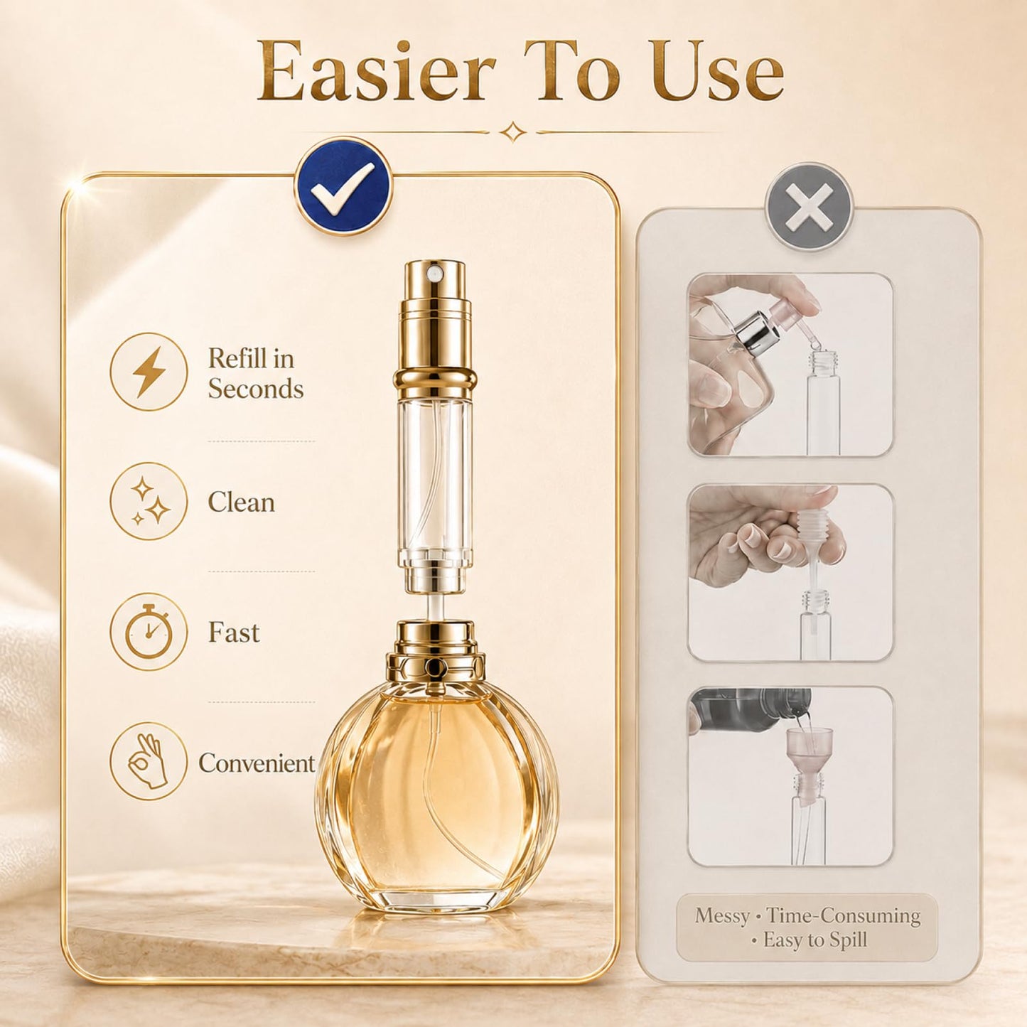 2pcs 5ml Leak Proof Perfume Atomizer, White Black Travel Size Perfume Refill Bottle, TSA Approved Perfume Travel Refillable, Cologne Travel Bottle Refillable, Portable Small Fragrance Spray Bottle
