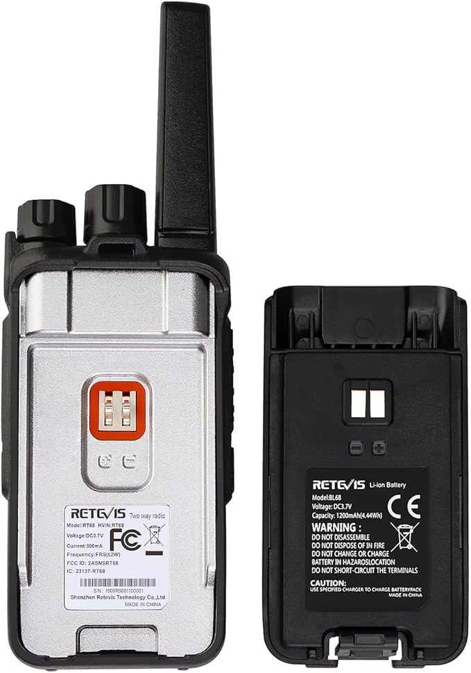 Retevis RT68 Two-Way Radios Long Range, Walkie Talkies for Adults, 2 Way Radio with Earpiece, Walkie Talkie Rechargeable with Charging Base, for Manufacturing Restaurant Business School(10 Pack)