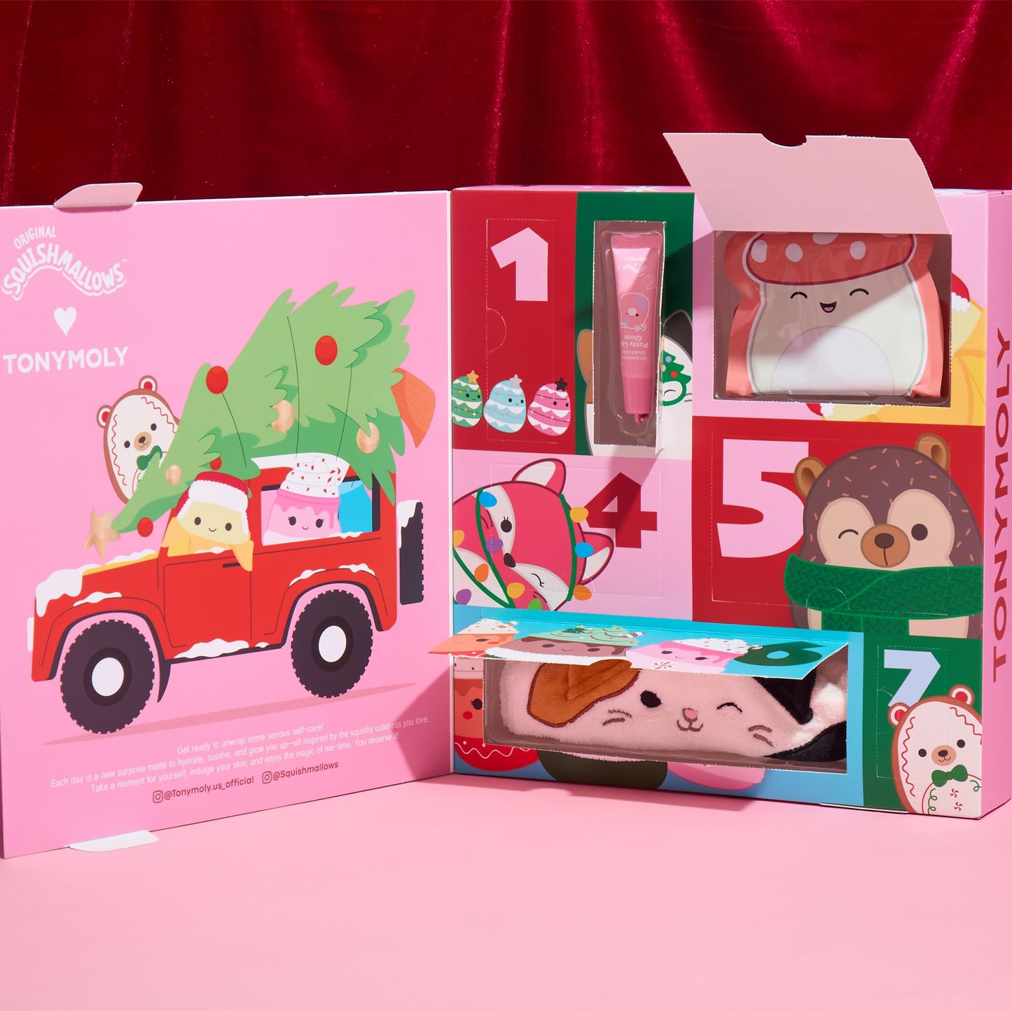 TONYMOLY x Squishmallows Advent Calendar 2025-7-Day Skincare Giftset with Hand Cream, Lip Gloss, Sheet Masks & Cute Holiday Set For Girls