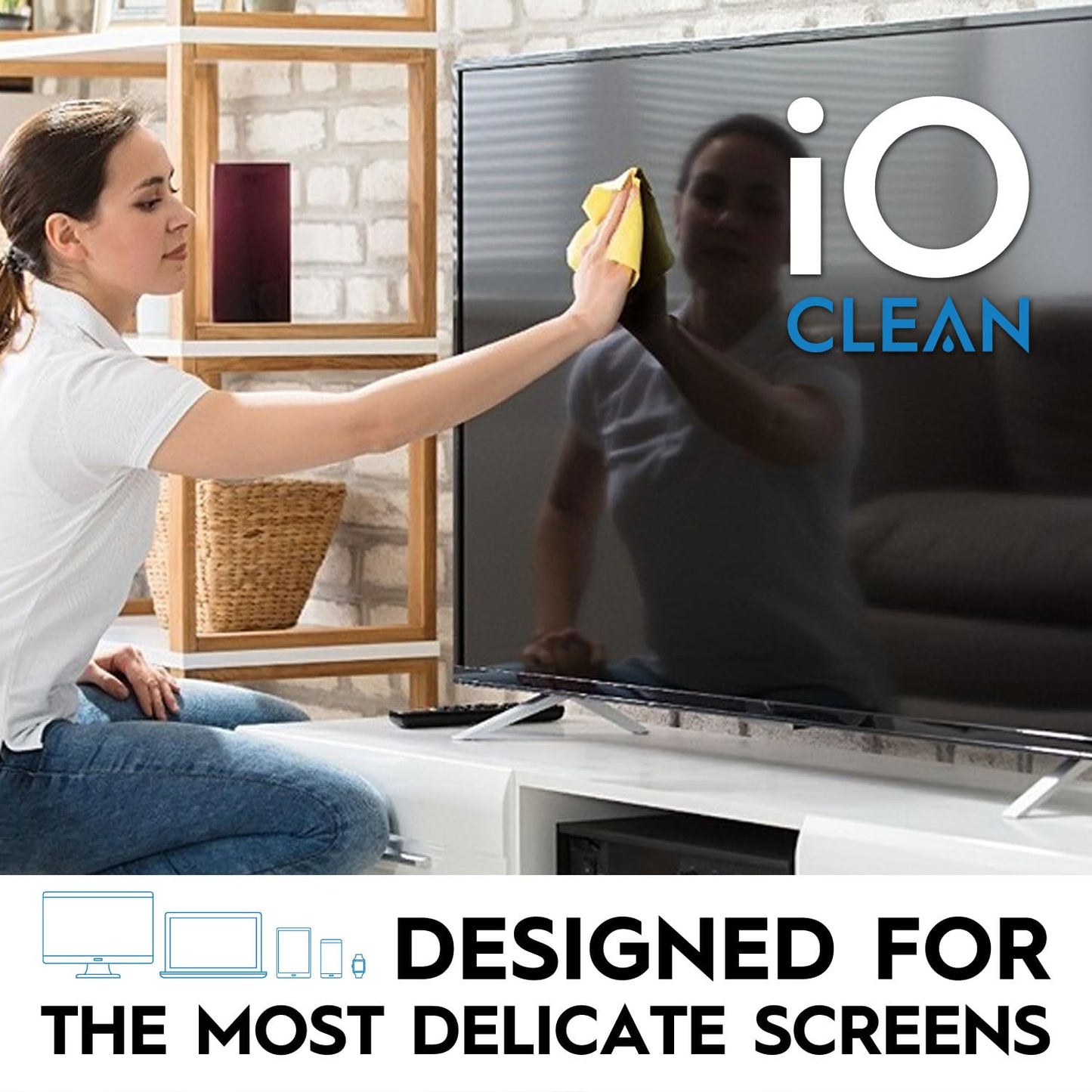 Screen Cleaner Spray (16oz - 473ml) – Best Large Cleaning Kit for LCD LED OLED TV, Smartphone, iPad, Laptop, Touchscreen, Computer Monitor, Electronic Devices, 3 Microfiber Cloths and 2 Nozzles