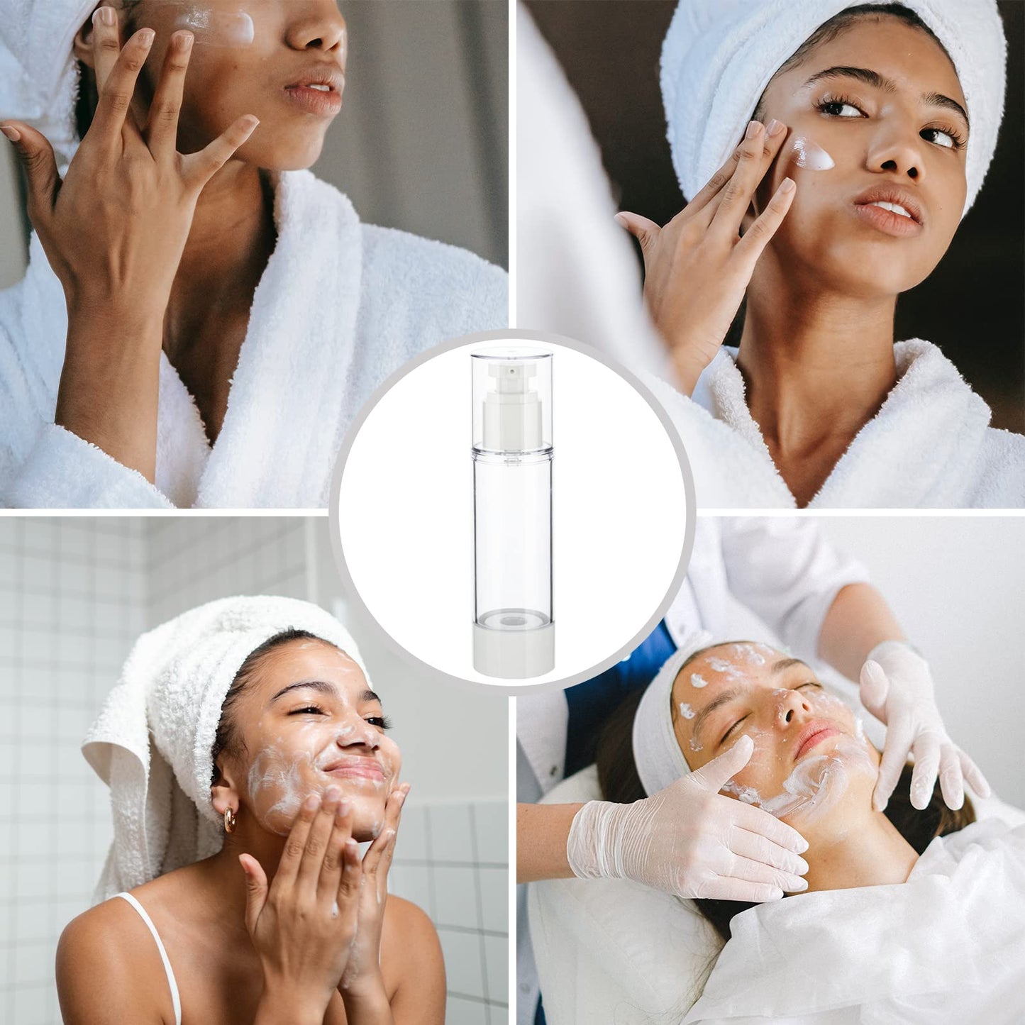 IFDGCTK 2.7OZ/80ML Clear Airless Pump Bottles, Lotion Dispenser Travel with Pump, Vacuum Plastic Travel Size Lotion Bottle for Foundation, Creams, Cosmetic(6 Pack)