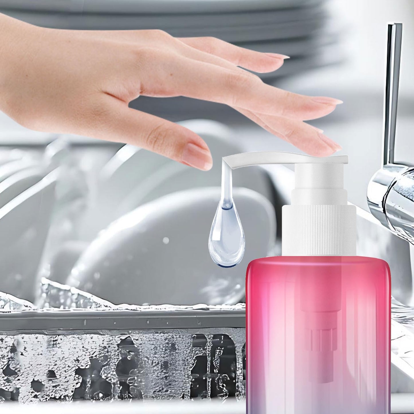 48 Pack 6.8 oz Refillable Pump Bottles - Empty Clear Gradient Color Plastic Dispensers for Lotion, Shampoo, Soap & Cream