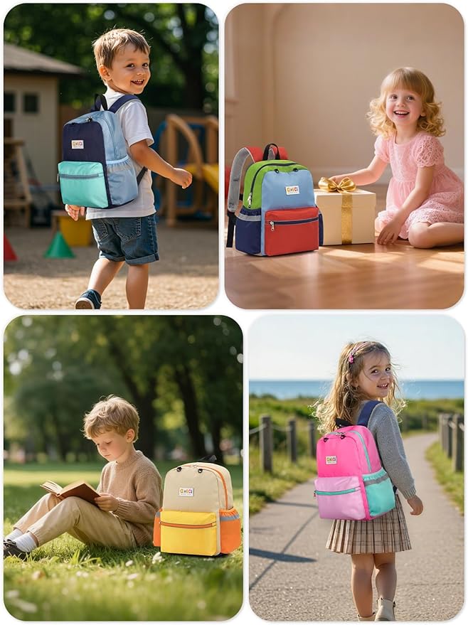 Toddler Backpack for Boys Girls 2-5, Kids Preschool Backpack, 13inch Little Kids Backpack Daycare School Bookbag for Kindergarten Elementary School Travel,Yellow