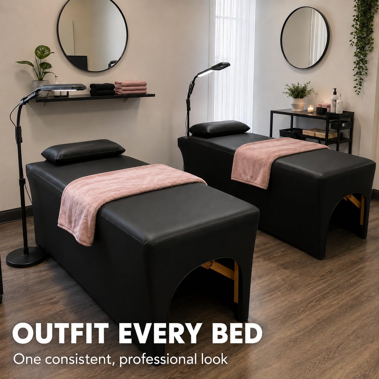 Onism Lash Bed Cover for Eyelash Extensions, Massage Table Cover, Black