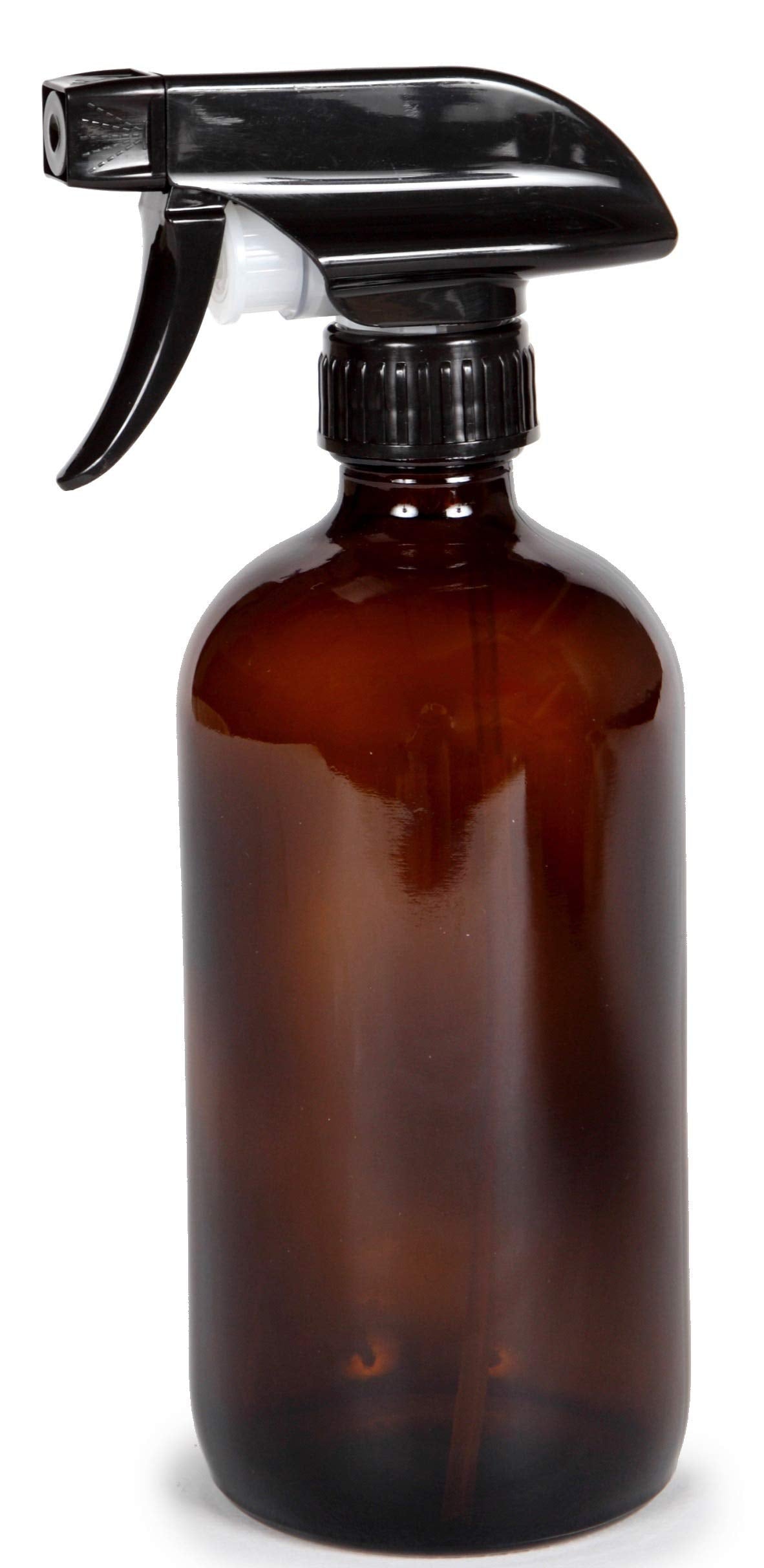 Vivaplex, 6, Large, 16 oz, Empty, Amber Glass Spray Bottles with Black Trigger Sprayers