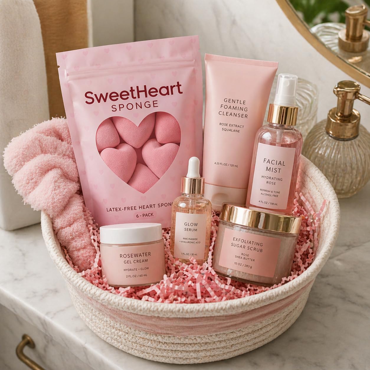 SweetHeart Sponge Heart-Shaped Makeup Sponges – Soft & Bouncy, Latex-Free Beauty Sponges for Liquid, Cream & Powder, Use Wet or Dry (6-Pack)