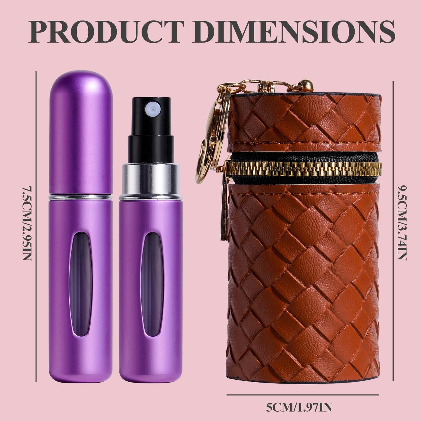 JPNK 24 Pcs Mini Refillable Perfume Portable Atomizer Bottles Travel Size Spray Refillable Refill Bottle 5 ml with Travel and Outgoing Bag
