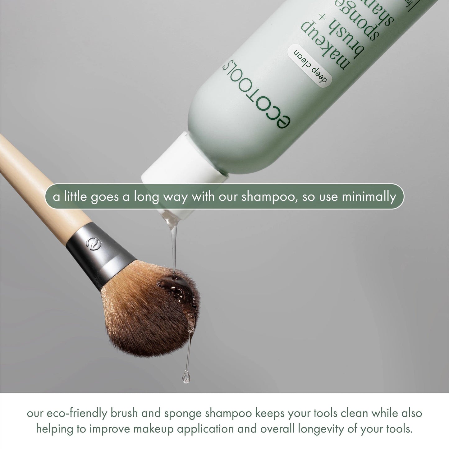 EcoTools XL Makeup Brush + Sponge Shampoo, Remove Makeup & Impurities From Tools, Sponges, & Puffs, Fragrance-Free Brush Cleanser, No Harsh Chemicals, Vegan, & Cruelty-Free, 16 fl. oz./473 ml Bottle