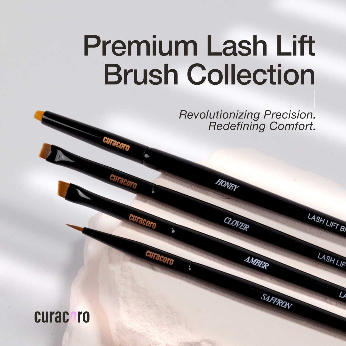Curacoro Lash Lift Brush Set, 4-Piece Lash Brushes with Soft Bristles