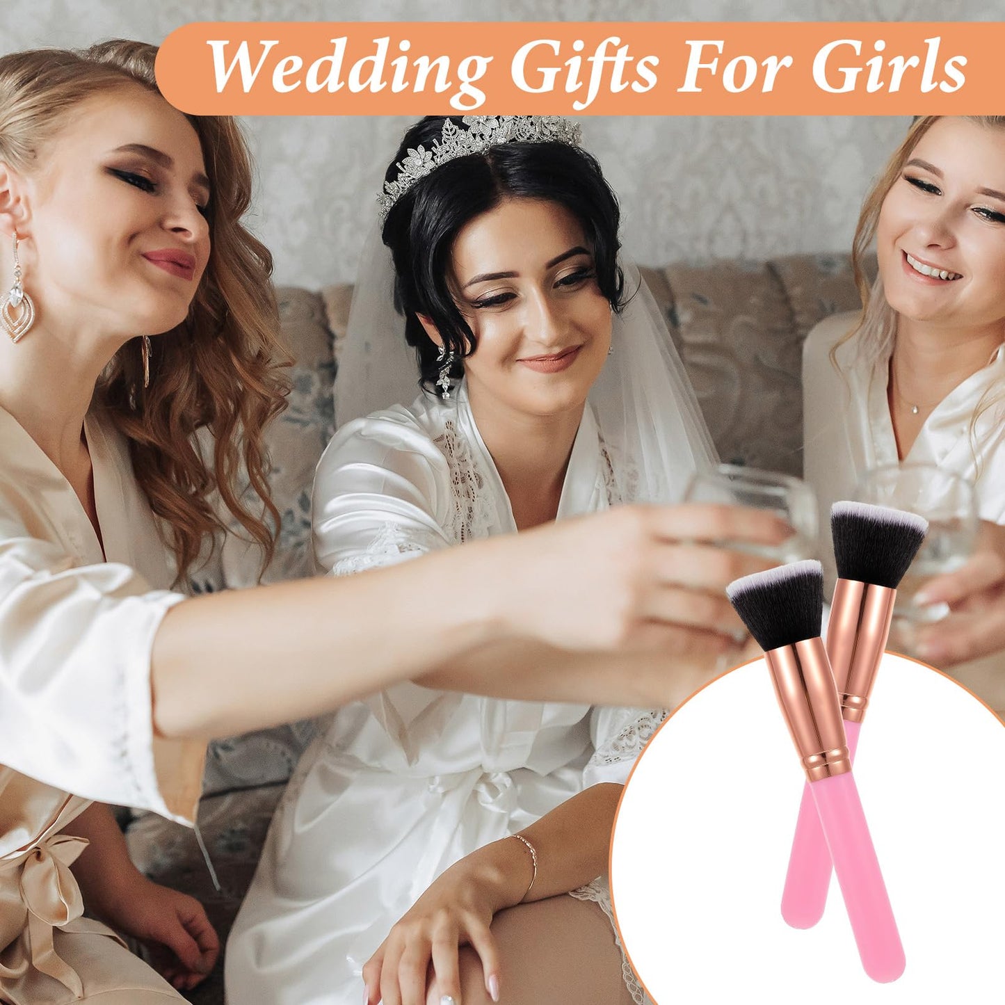 PercyEffie 20 PCS Pink Makeup Brushes Bulk, Flat Top Foundation Brushes Bulk, Liquid/Cream/Powder, Eye Shadow Blending Contour Blush for Wedding Artist, Blending, Buffing, Stippling Face Makeup Tools