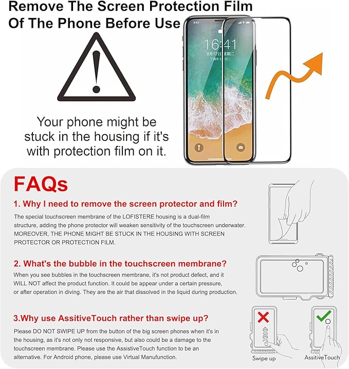 Waterproof Phone Case for Snorkeling & Diving (33ft/10m), IP68 Waterproof Hard Case for Swimming, Universal Underwater Touch Screen Case Compatible with iPhone (Yellow, 4th Generation Phone Case)