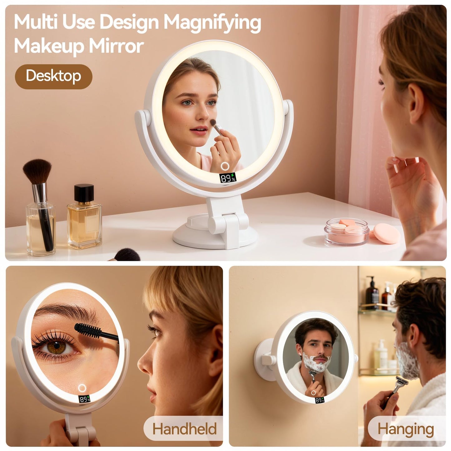 Makeup Mirror with Lights, 20X Wall Mounted Lighted Magnifying Mirror