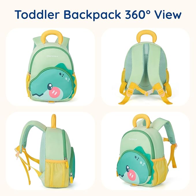 mommore Toddler Backpack for Girls 2-4 Cute 3D Kids Backpack Butterfly Small Pre-K Backpacks Water-Resistant for Preschool Kindergarten with Toddler Leash, Chest Buckle