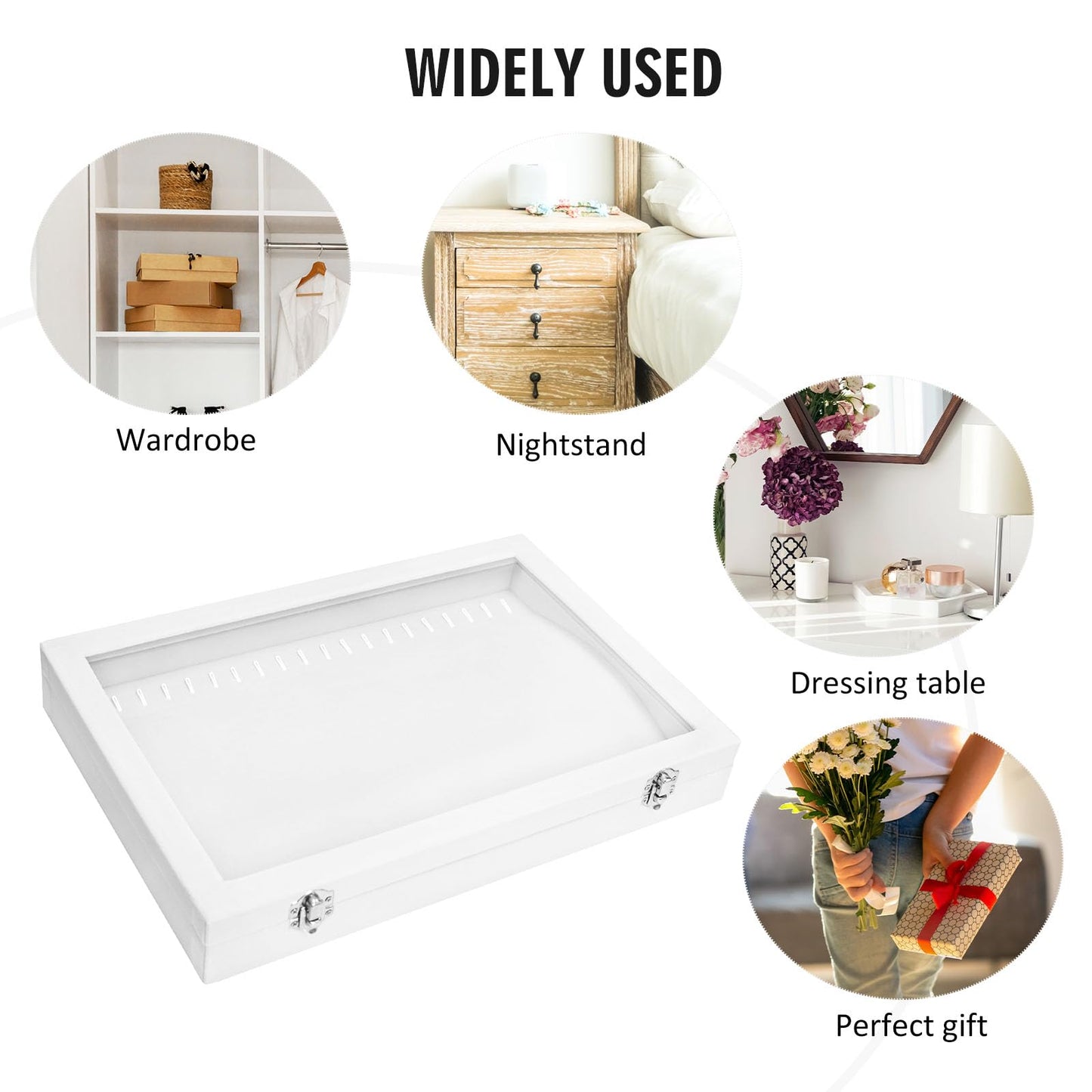 Vicoter Velvet Necklace Display Jewelry Tray 20 Hook Necklace Tray Necklace Pendant Jewelry Tray for Women and Girls
