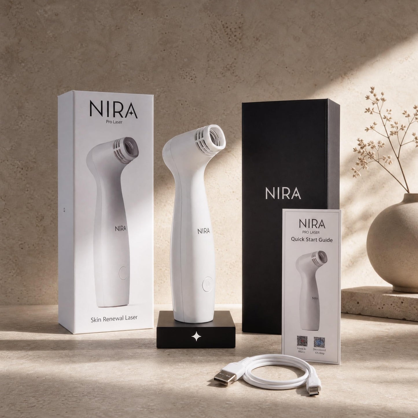 NIRA Pro 3 Laser - FDA-Cleared-At-Home Anti Aging Device for Wrinkle Reduction & Collagen Stimulation, Full Face & Neck Treatment, Pain-Free, Clinically Proven
