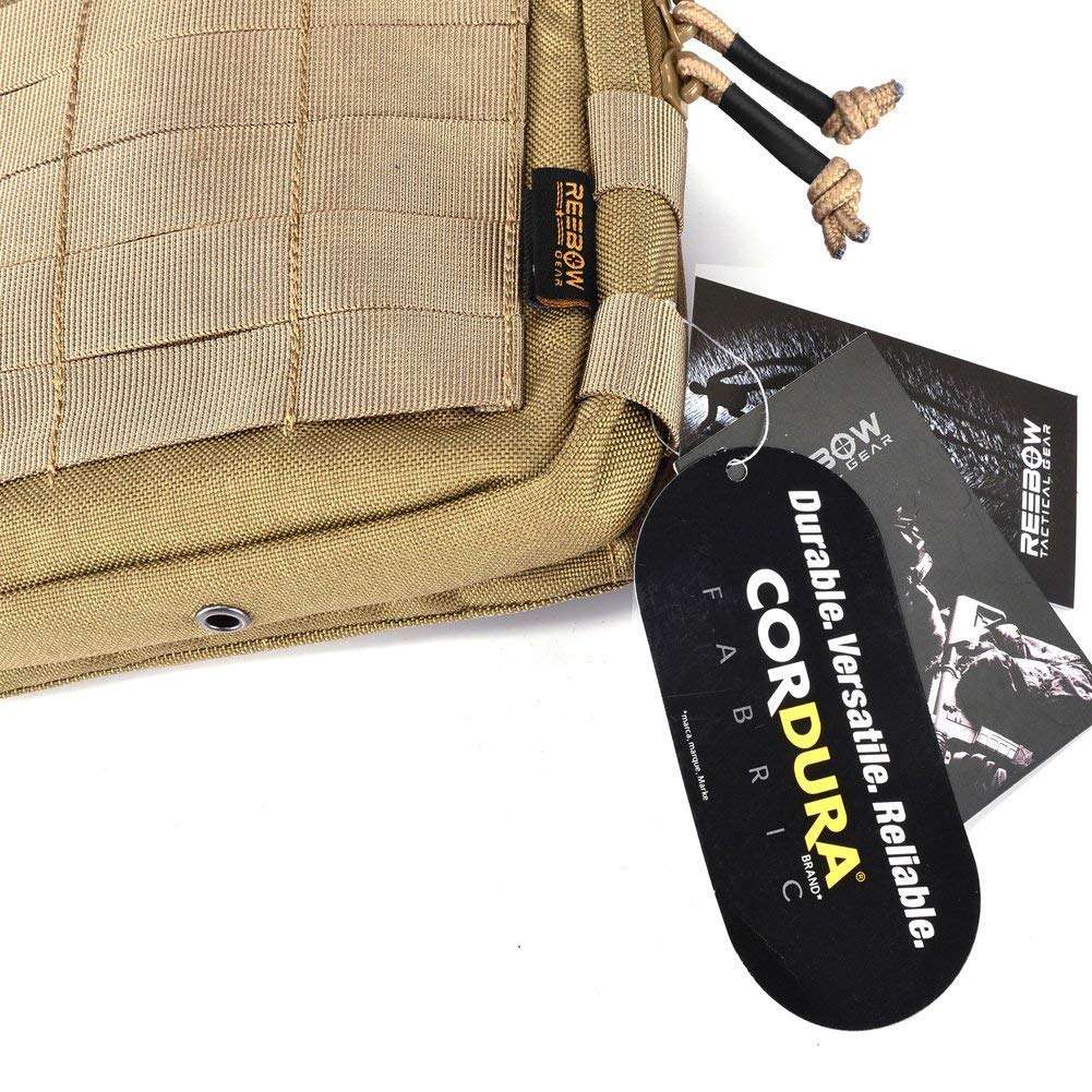 REEBOW GEAR Tactical Admin Pouch EDC Molle Military Bag Organizer Tan