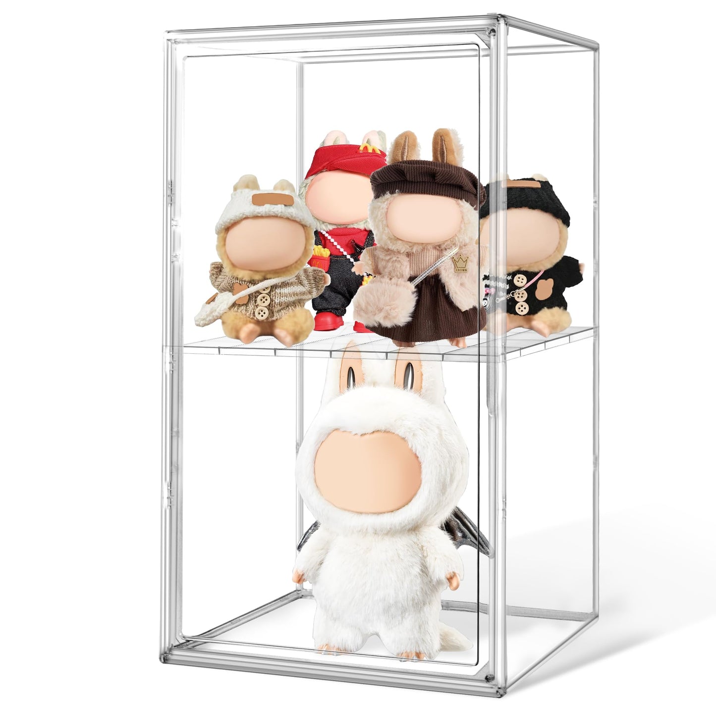 23.6'' Extra Large Acrylic Display Case for Collectibles Adjustable Clear Display Cases 13.8'' x 12.2'' x 23.6'' Big Storage Box Figures Trophy Case Boot Organizer Dustproof Showcase with a Divider