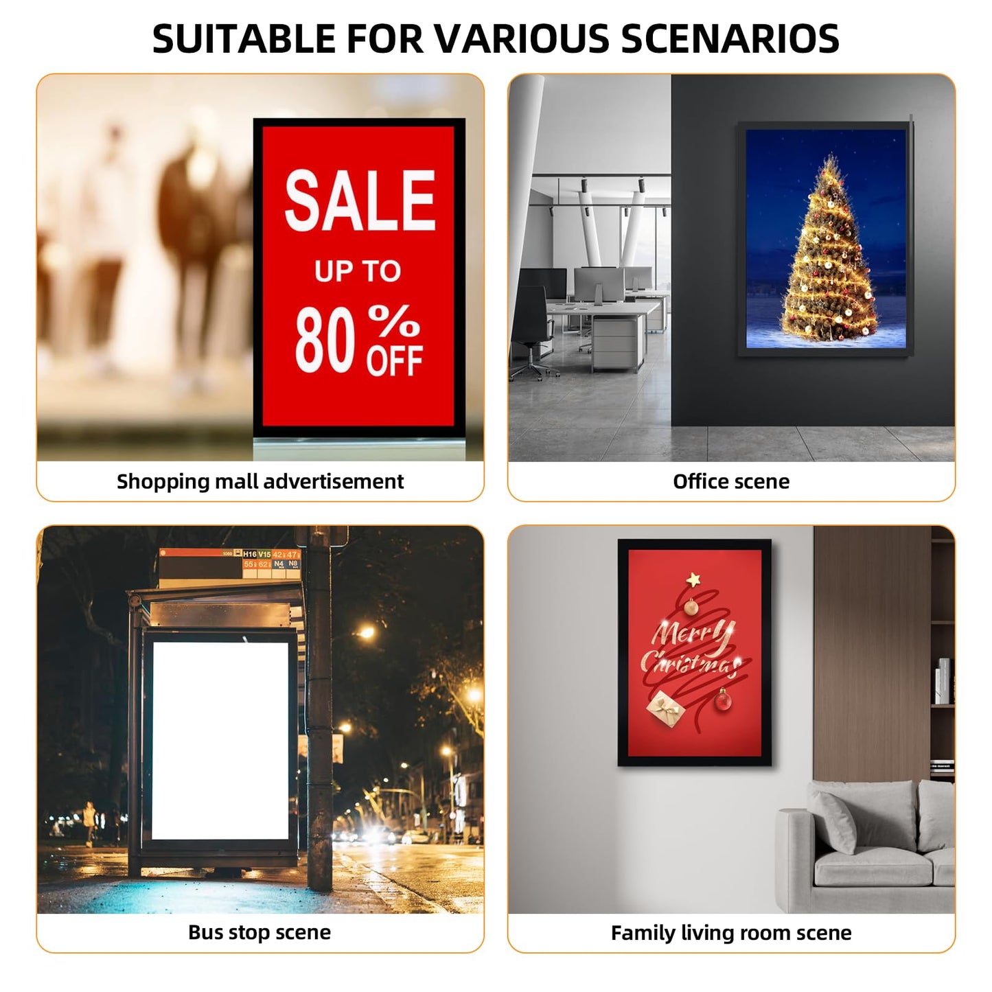 QI XING Led Poster Frame 16x24 Inch, Poster Lights for Wall,Movie Poster Frame with Dimmer Swich,Wall Mounted Magnetic Led Lightbox Display,Backlit Display Horizontally and Vertically