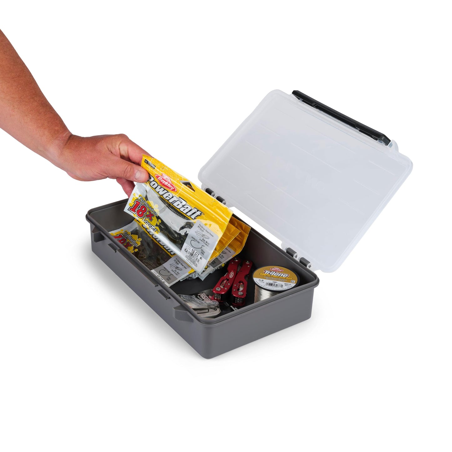 Plano StowAway 3700 Deep Open Stow Tackle Box, with Corrosion-Preventive Rustricor, Single Latch Design, Transparent DuraView Lid, Stackable Storage for Fishing Bait, Lures and Gear
