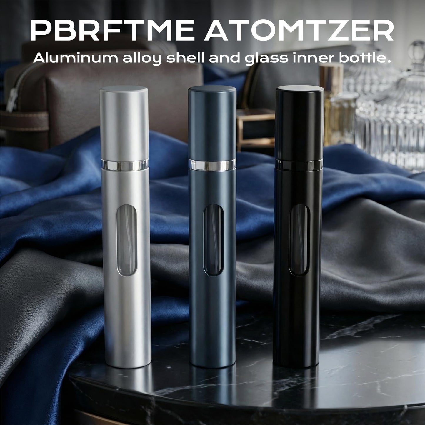 Manoai 3PCS 10ml Travel Perfume Atomizers, Refillable Portable Sprayer Bottles with Bottom-Filling for Fragrance, Perfect Travel Essentials for Men & Women.