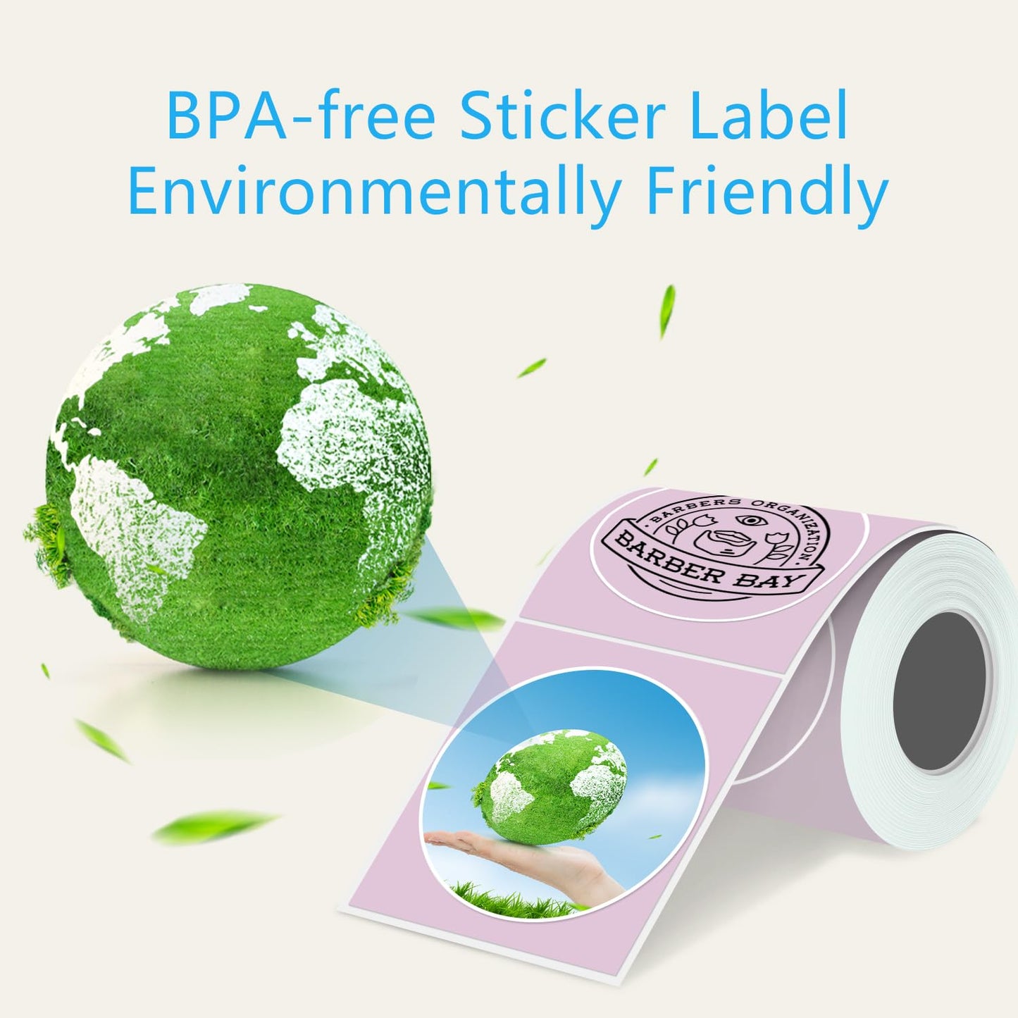 4 Rolls Round Circle Thermal Label Compatible for Phomemo M100/M110/M150/M221/M220/M120/M200/M250 Label Printer,1.96" x 1.96"(50x50 mm, 140 Labels/Roll Black on Pink & Blue & Khaki & Green