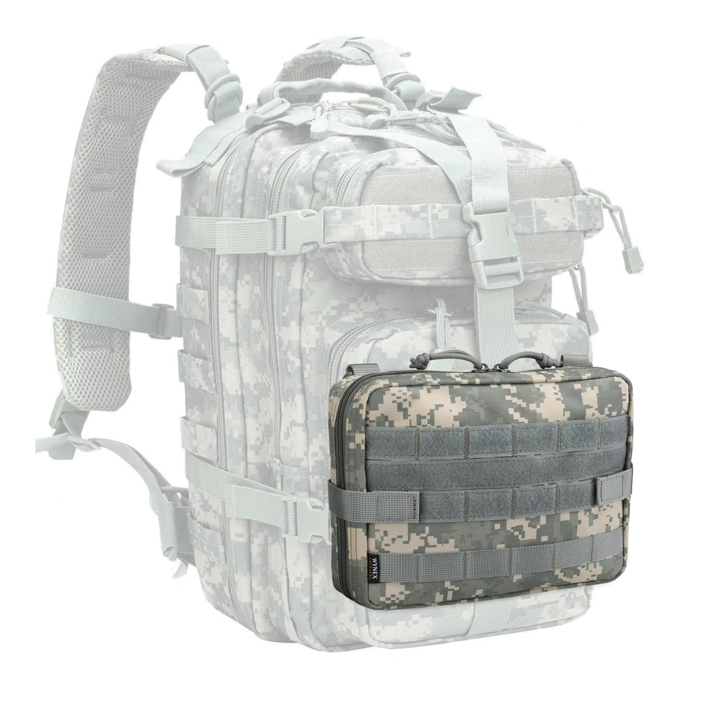 WYNEX Tactical Admin Molle Pouch, Medical EDC EMT Utility Bag Shell Design Attachment Pouches 1000D Nylon Hiking Belt Bags