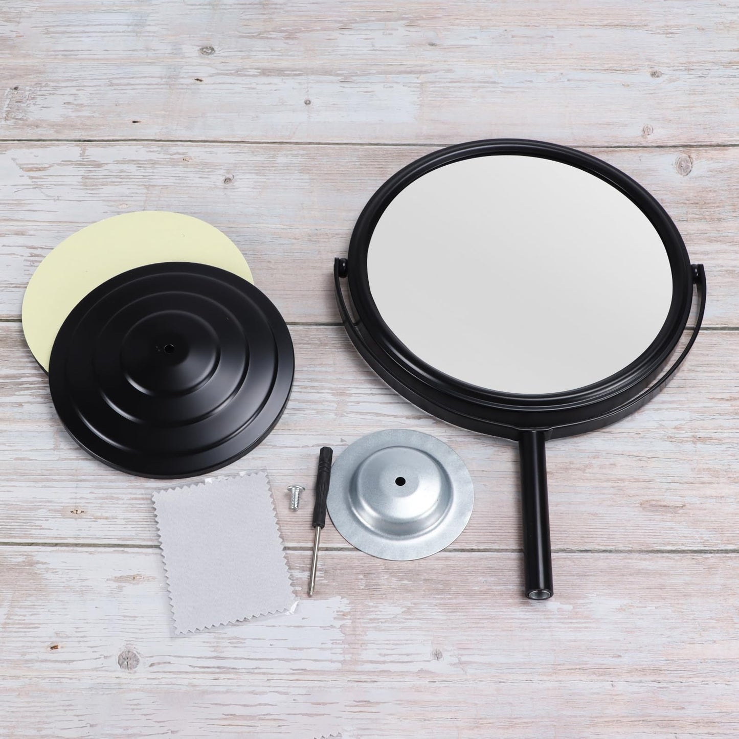 Wtrgas 1X 3X Magnifying Makeup Mirror Vanity Mirror for Tabletop Desk, Black Standing Bathroom Cosmetic Mirror, Portable Double Sided Magnification Mirror