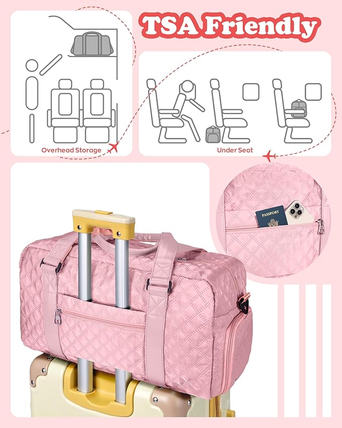 Personalized Duffle Bag Women Girls Gift: Letter Carry on bags, Dance Cheer bag Sports for Girl, Kid Gymnastics Bags, Birthday Gifts for Women Kids Teens Mom Friends
