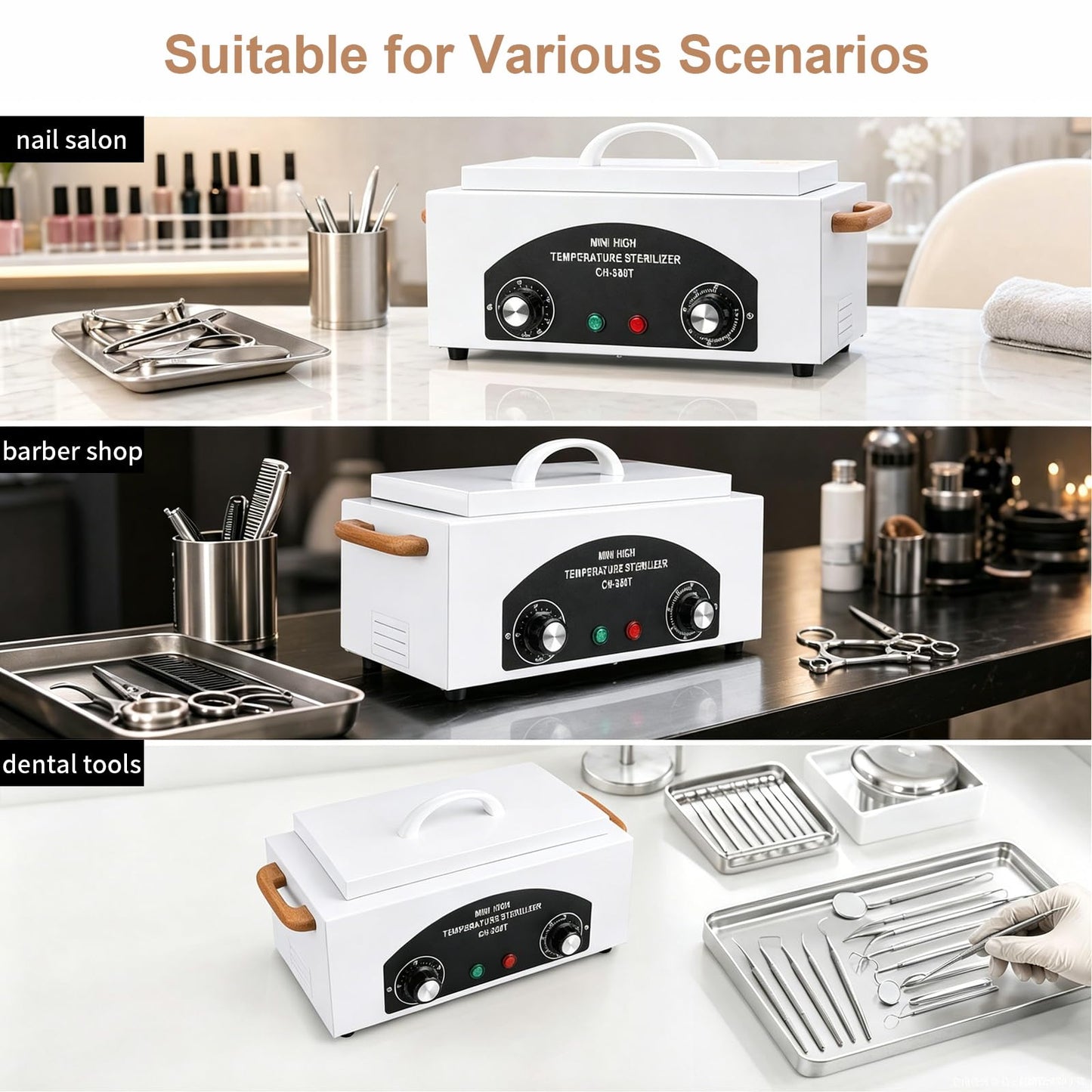 High Temperature Autoclave Machine,110V 300W 1.5L Manicure Metal Tool Cleaner Machine,Autoclave Sterilizers for Nail Tools, Autoclave Machine for Sundry Beauty Hair Nail Metal Tools with Handle