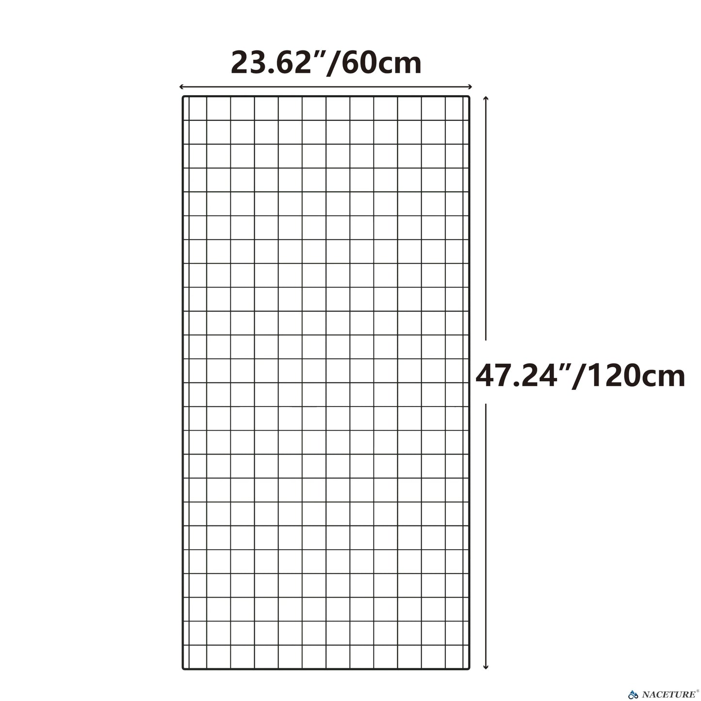 NACETURE Grid Wall Panels- 4 Pcs 2x4 ft Black Grid Wall Panel Display with 16 Gridwall Hooks & 10 S-Hooks, Space Saving Wire Mesh Panels for Retail, Garage, Home & Office Storage