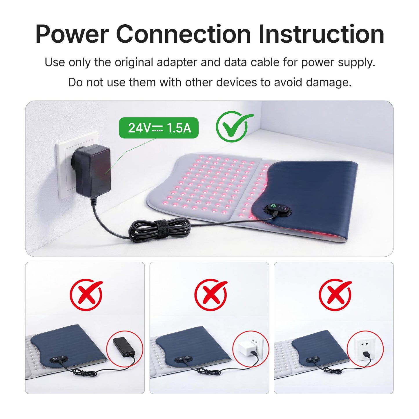 Hello Face Extra Long 30''x12'' Red Light for Body, 264 x Triple-Chip LEDs Large Red Light Mat Portable Near Infrared 660nm & 850nm for Full Body Back Hips Joint 36W Gray
