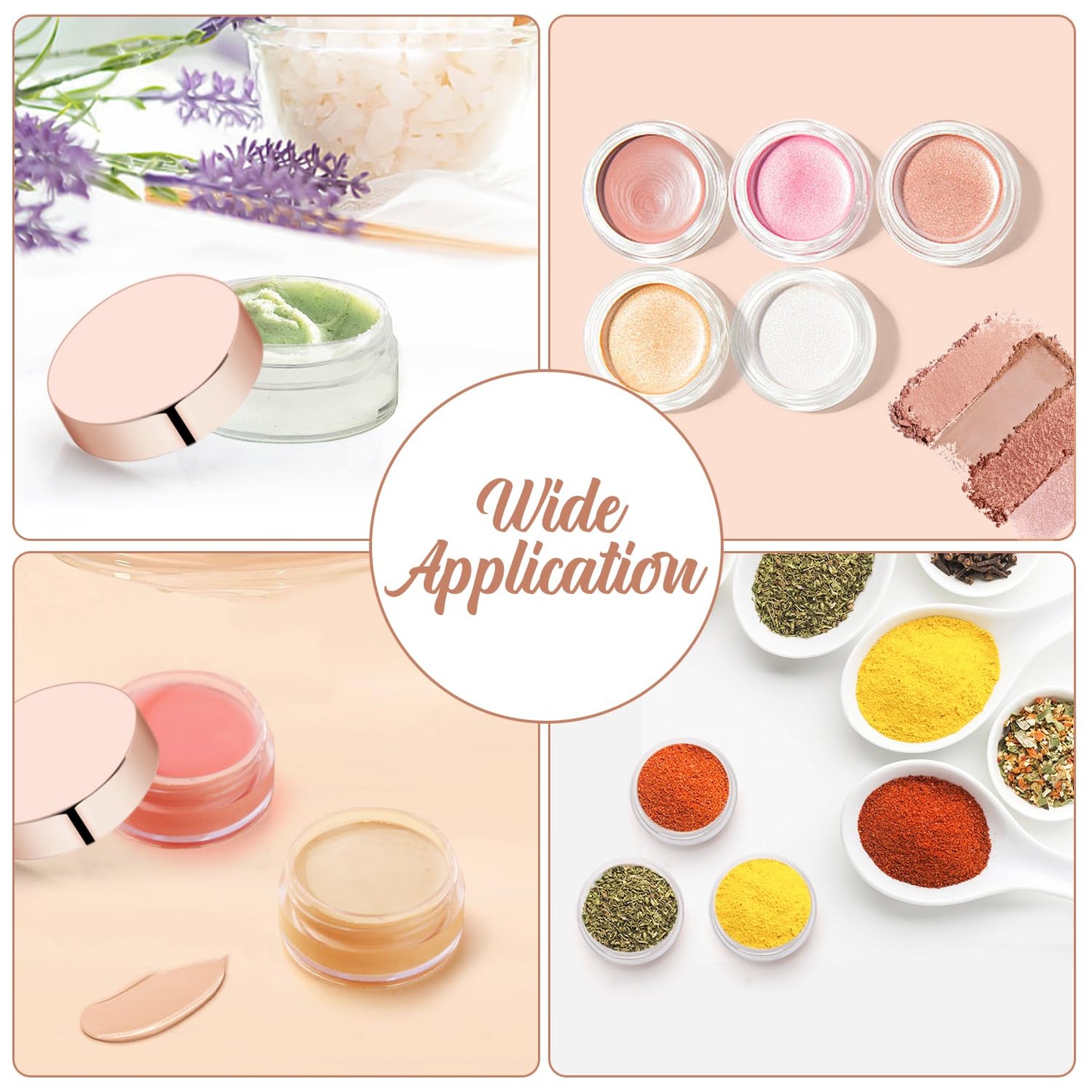 30 Pcs 5g/5ml Plastic Container Jars Empty Clear Cosmetic Sample Pots with Rose Gold Lid for Cream Lotion Lip Balm Eye Shadow Nails Powder Jewelry