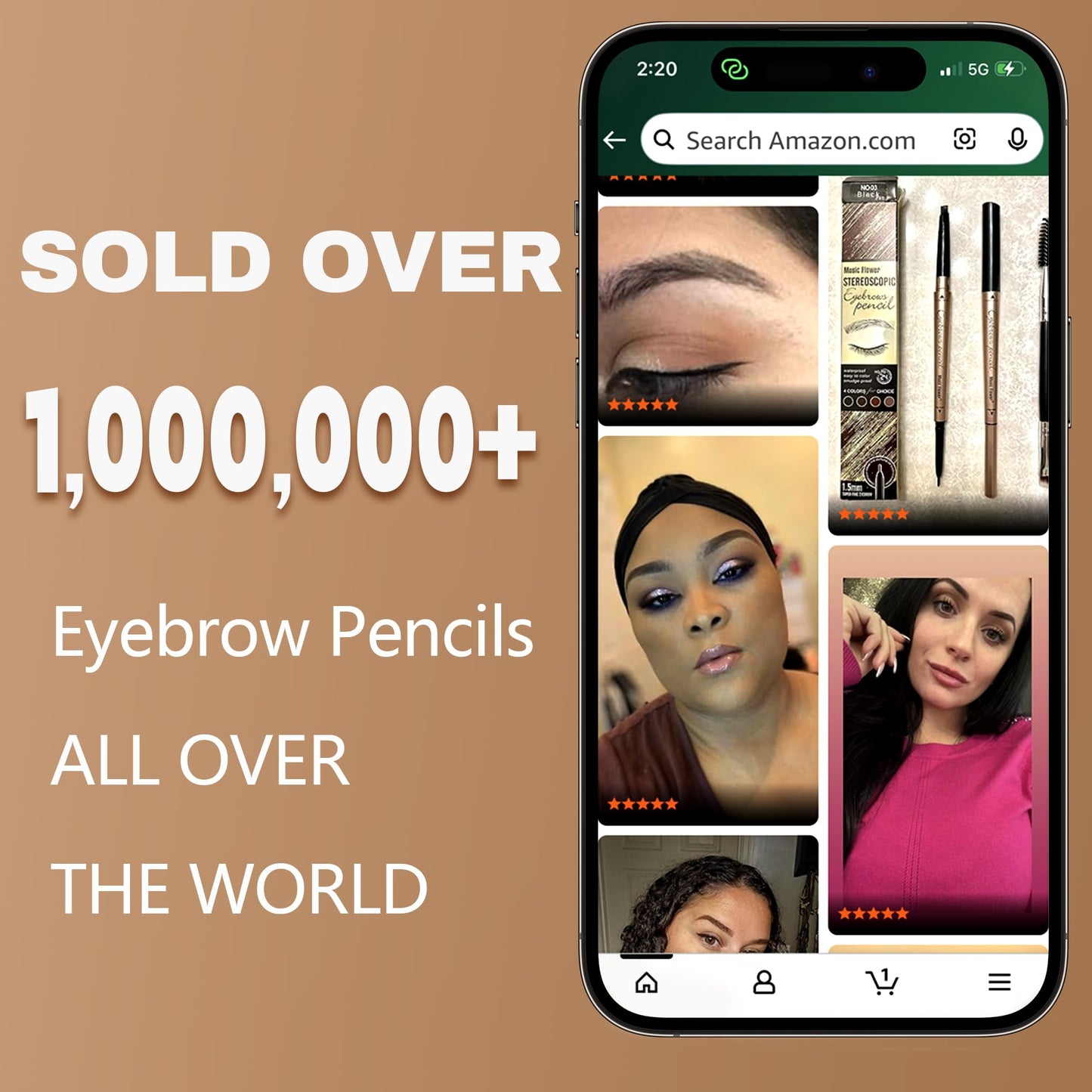 HeyBeauty 2 Pack Eyebrow Pencil, Waterproof Eyebrow Makeup with Dual Ends, Professional Brow Kit with Eyebrow Brush, Light Brown