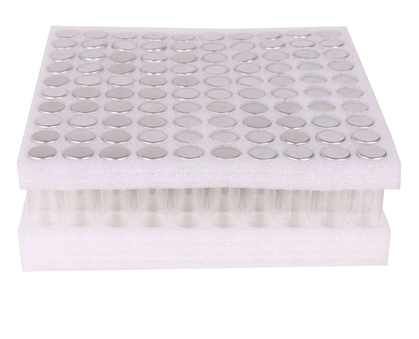 MaxMau Pack of 100, 20ml Small Glass Bottles with Metal Cap Screw Top Lids Tiny Vials Mini Jars Glass Tube for Beads Glitter Seed Samplers Storage