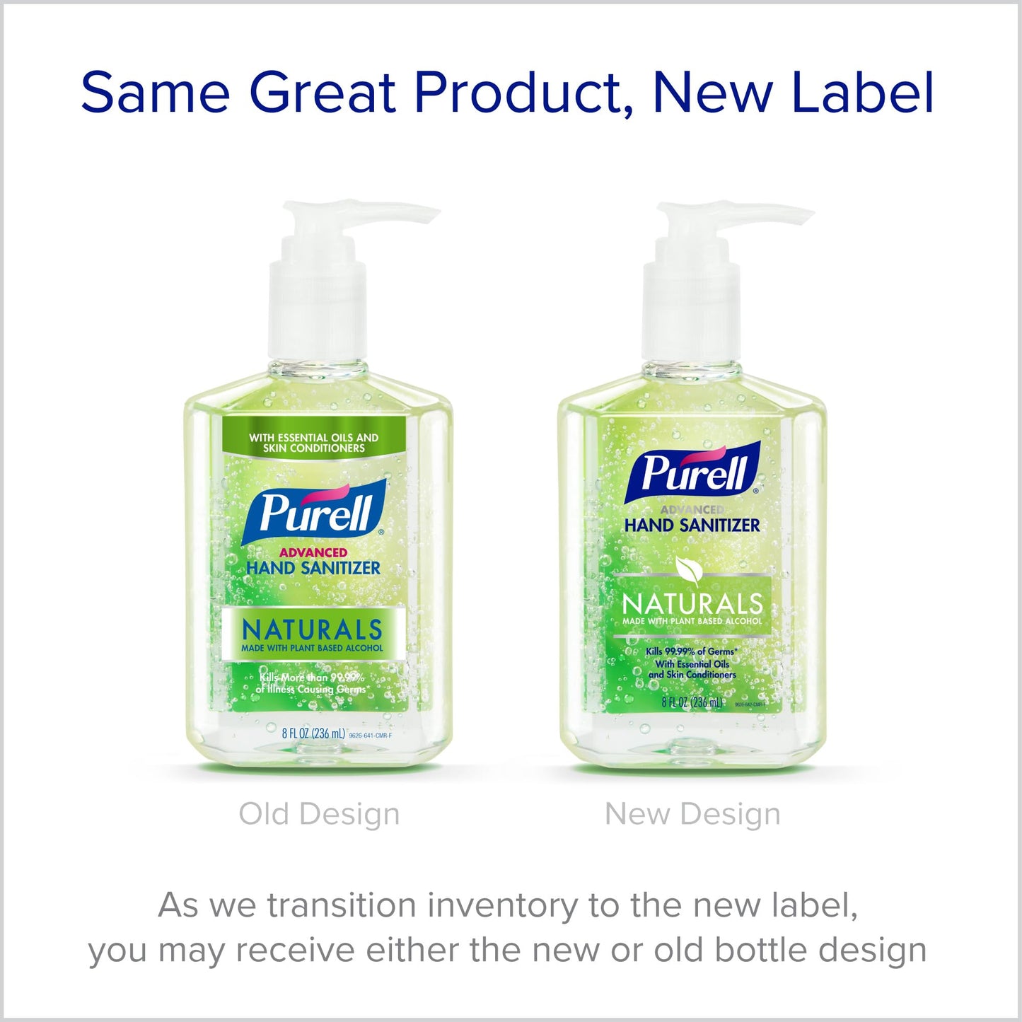 PURELL Advanced Hand Sanitizer Naturals with Plant Based Alcohol, Citrus Scent, 8 fl oz Pump Bottle (Pack of 12) - 9626-12-CMR