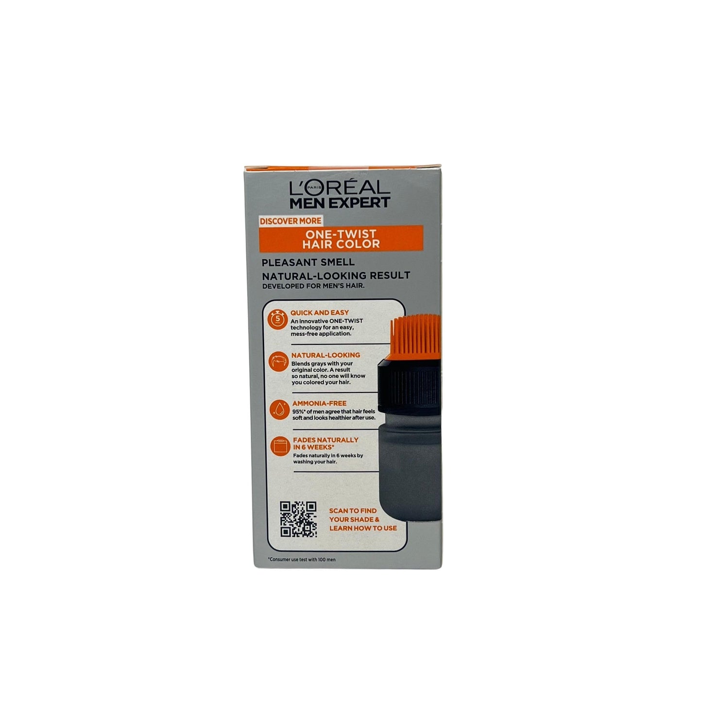 L’Oreal Paris Men Expert One Twist Mess Free Permanent Hair Color, Mens Hair Dye to Cover Grays, Easy Mix Ammonia Free Application, Dark Brown 03, 2 Application Kit