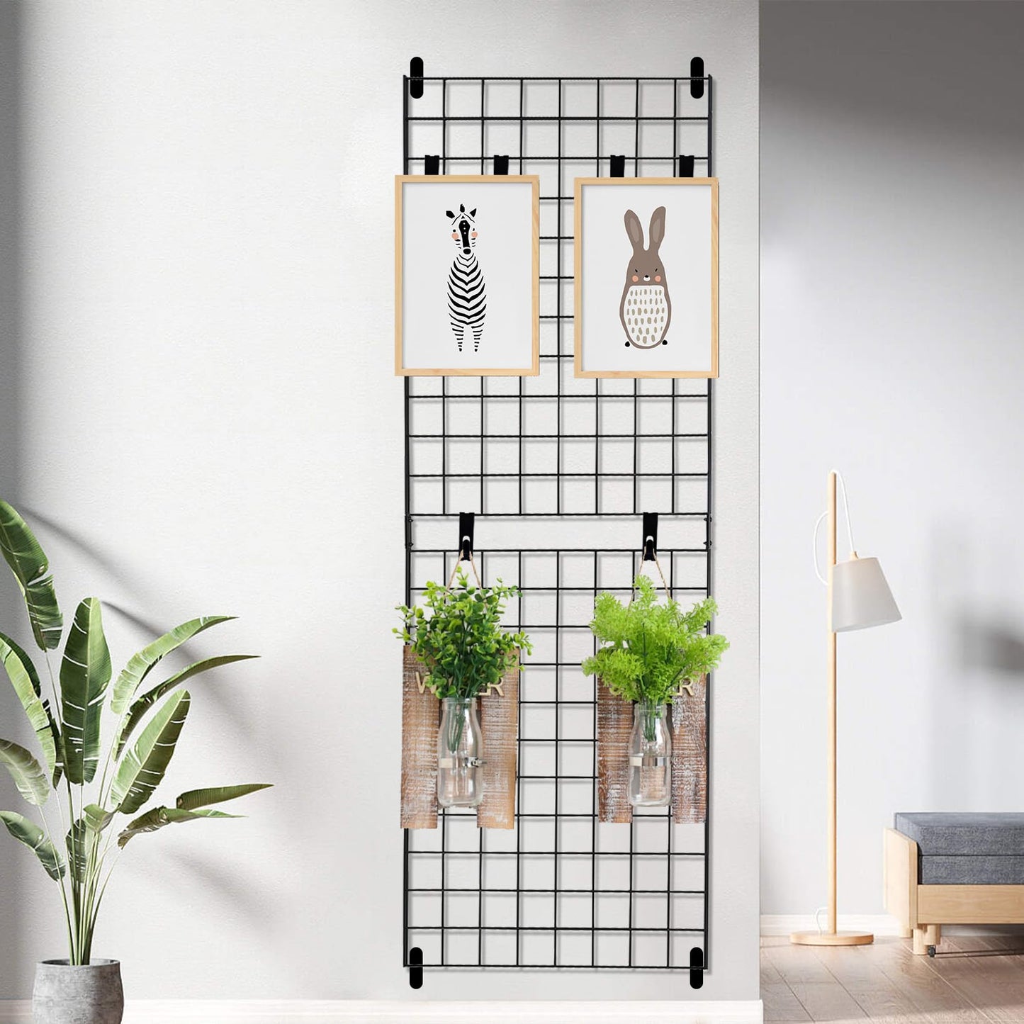 7RiversART Utility Notch Display Hook Gridwall Black Metal Gridwall Picture Hanger Gridwall Accessories for Retail, Displaying Photogragh, Art Shows, Paintings (32)