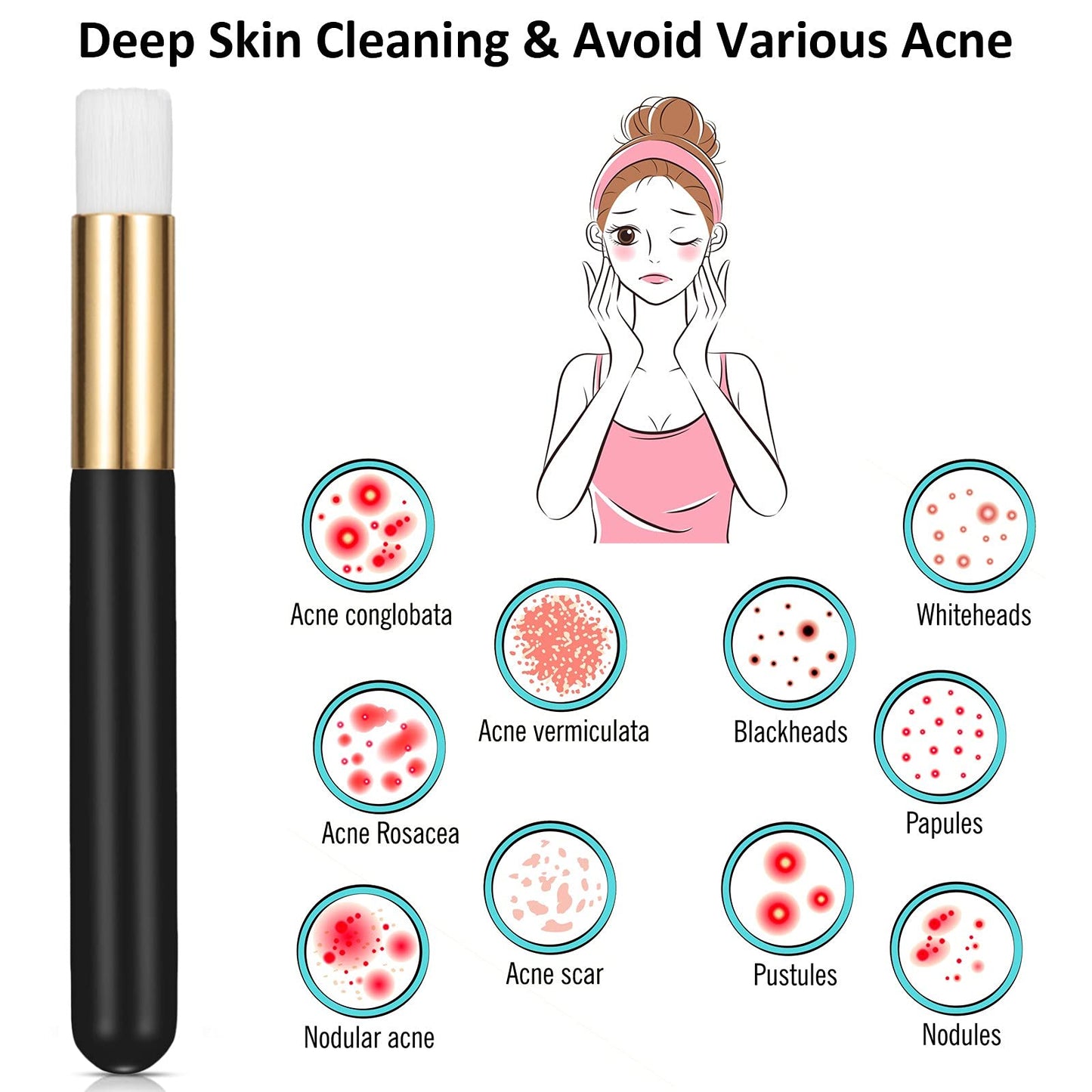 30 Pieces Lash Brushes for Cleaning Lash Shampoo Brushes for Eyelash with Container Blackhead Removing Nose Pore Deep Cleaning(4 Inch,Black)