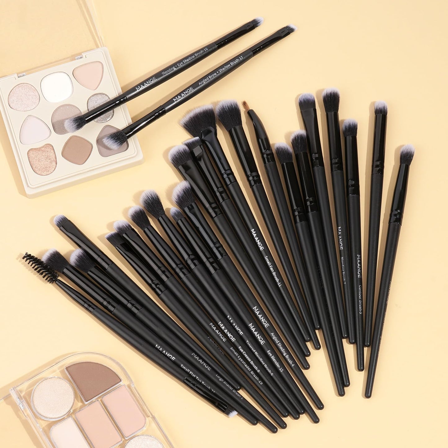 MAANGE Eye Makeup Brushes, 41 Pcs Premium Synthetic Precision Makeup Brush Set Contour Blush Concealers Eyeshadow Eyeliner Blending Make Up Brush Kit (Black, 41 Piece Set)
