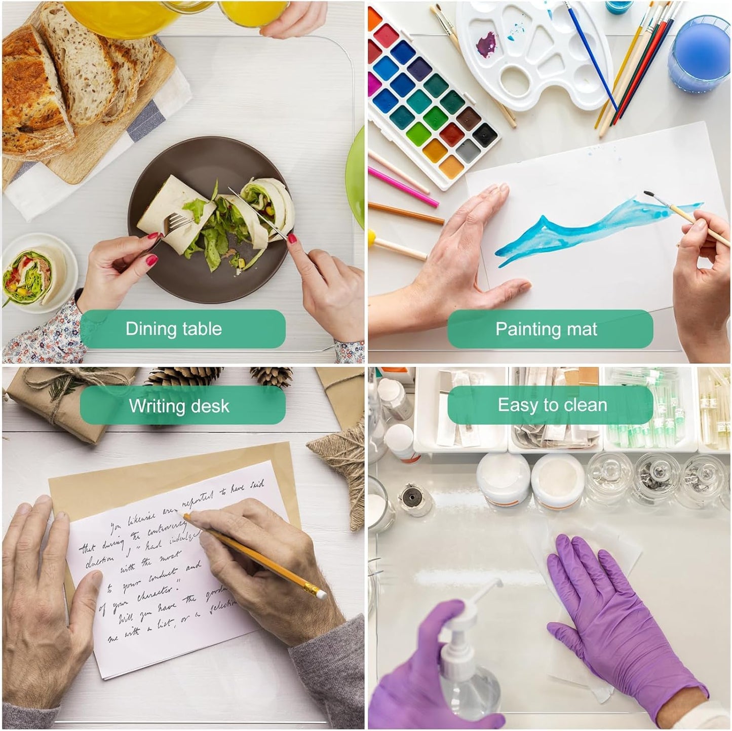 NATRKE Clear Desk Mat Pad, 35.4" X 15.7" Large Transparent Desk Protector, 1.5mm PVC Waterproof Non-Slip Writing Desk Pad Blotter for Desktop Home Office, 90 x 40 cm