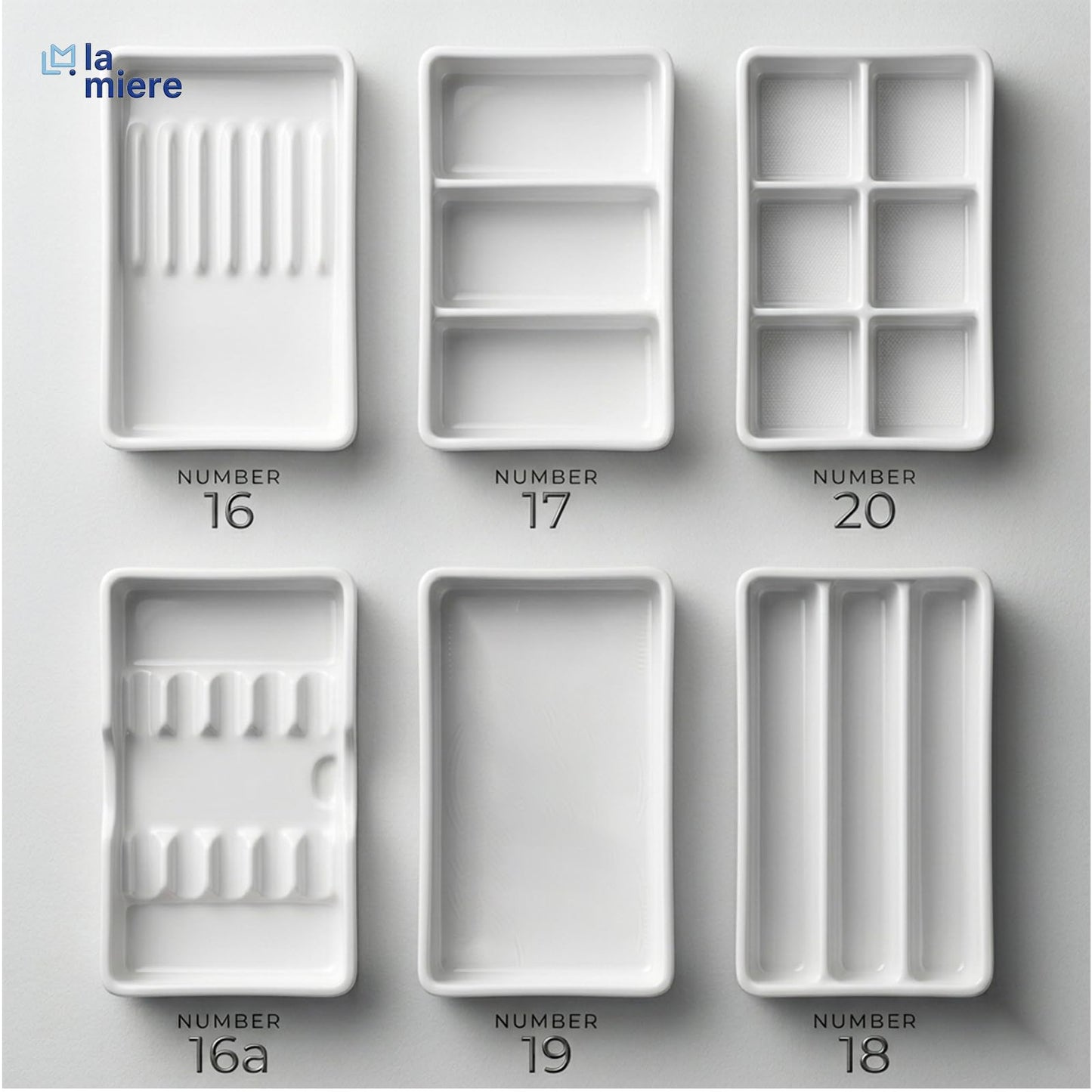LA MIERE White Instrument Tray & Drawer Organizer, Autoclavable Dental Tray Holder, Warp-Resistant & Easy Clean – 6 Sizes