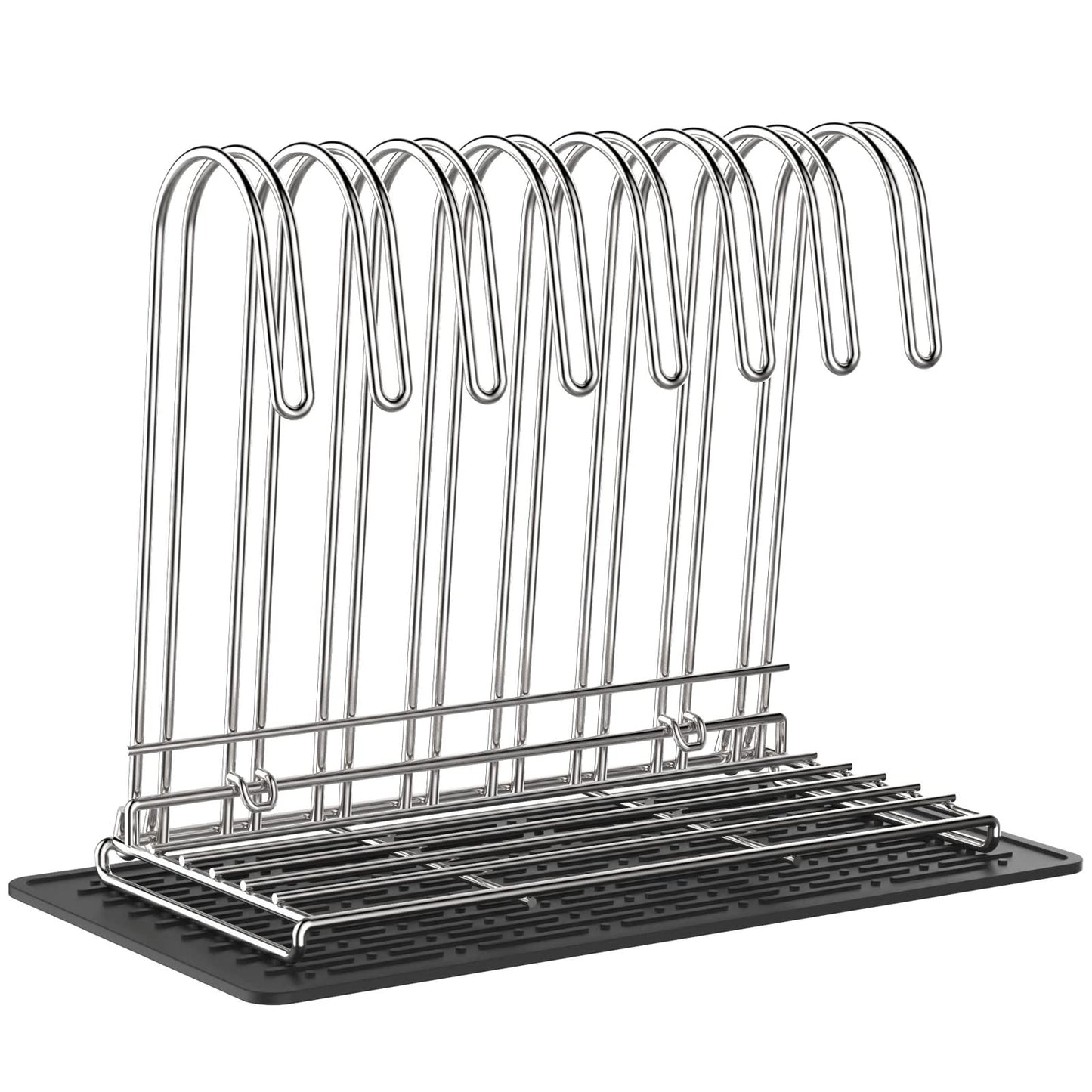 IDEATECH Reusable Bag Rack with Cup Drying Mat,Plastic Bag Dryer Rack Dish Drying,Collapsible Kitchen Counter Storage Organizer Sponge Holder,Dryer Rack for Silicone Storage Bag,Kitchen Must Have