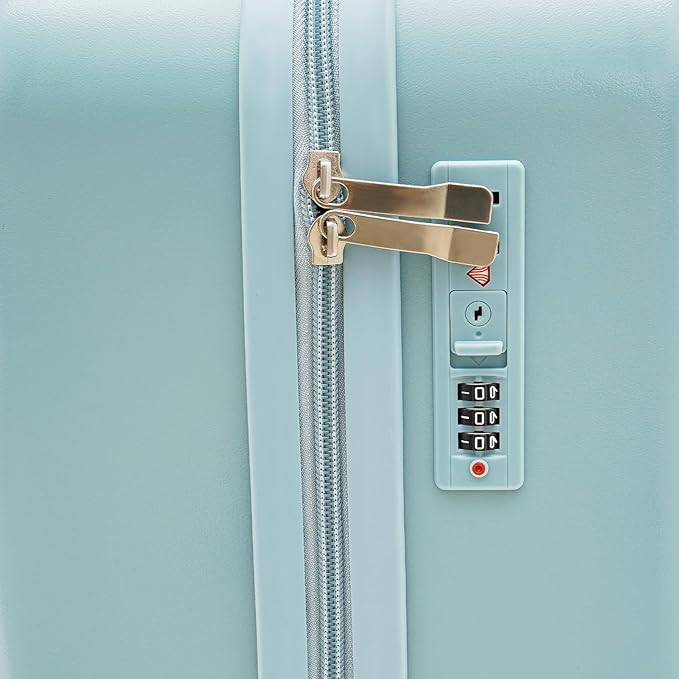 18" Kids Carry On Luggage, Ride-On Kids' Suitcase with Double Spinner Wheels, Cute Lightweight Tow-Along Luggage with Password Lock, Children's Trolly Case for Travel Study Tours (Sky Blue)