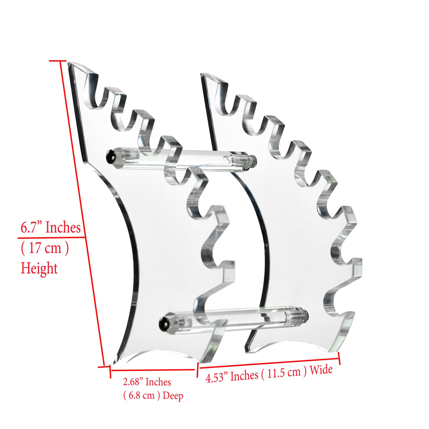 AMT Acrylic Pen Holder, CLEAR Makeup Display, Thick and Sturdy, Organizer Holder for Makeup Brush Fountain Pen, E-Cigarette, Vapor Display Case. (7- slots)