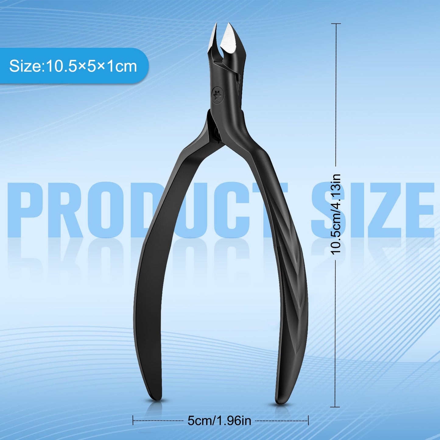 FERYES Professional 1/2 Jaw Cuticle Nippers - 4R13 Stainless Steel Cuticle Clippers with Built-in spring Design, Ultra-Sharp Precision Blades for Manicure, Pedicure & Dead Skin Removal