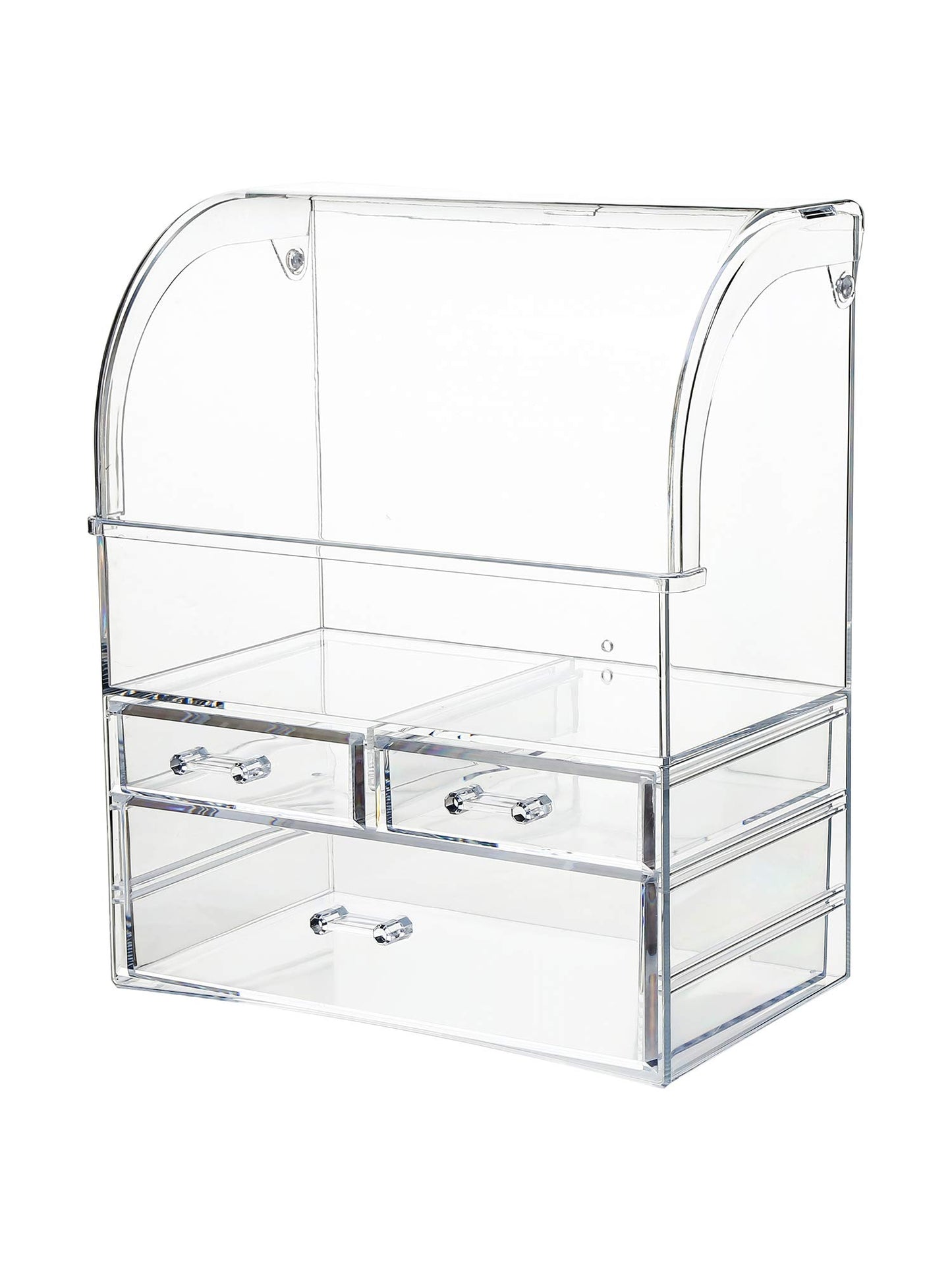 MOOCHI Clear Professional Large Cosmetic Makeup Organizer Bathroom Storage Display Case with Drawers