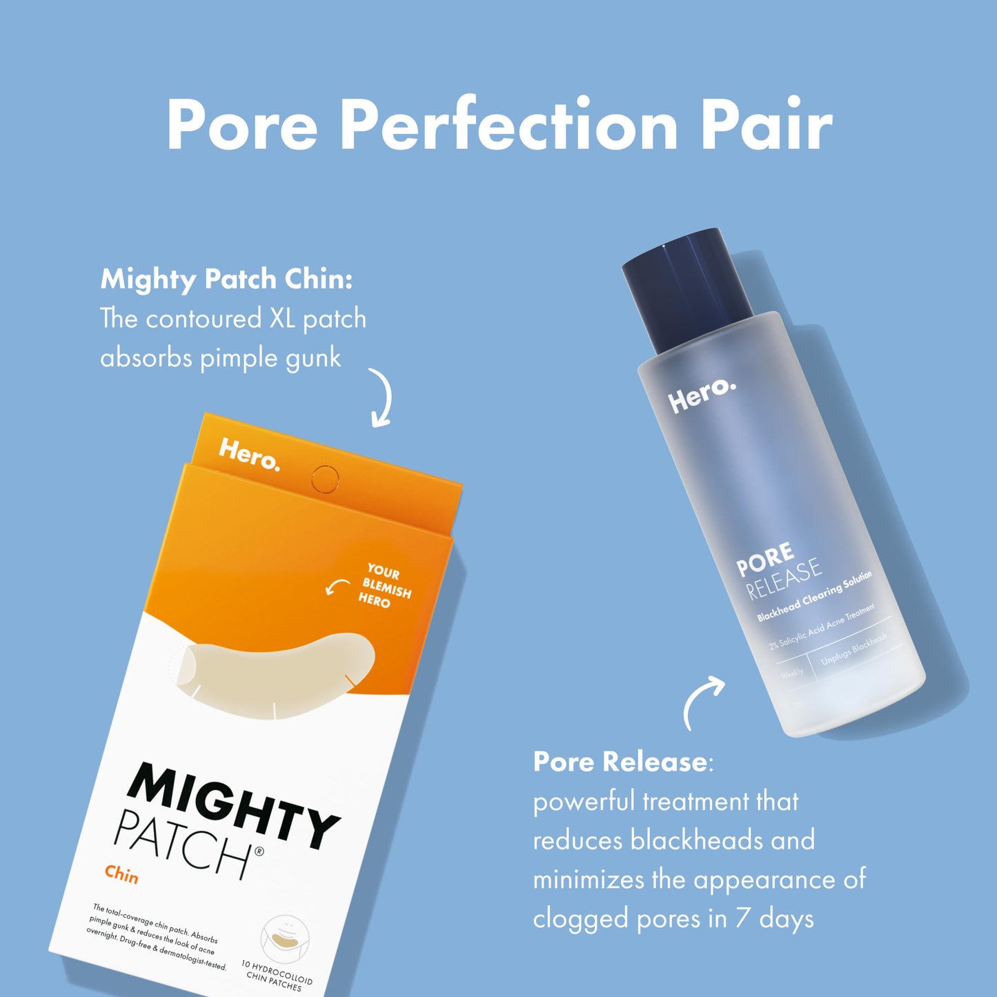 Mighty Patch Hero Cosmetics Chin Acne Pimple Patches, 10 Ct