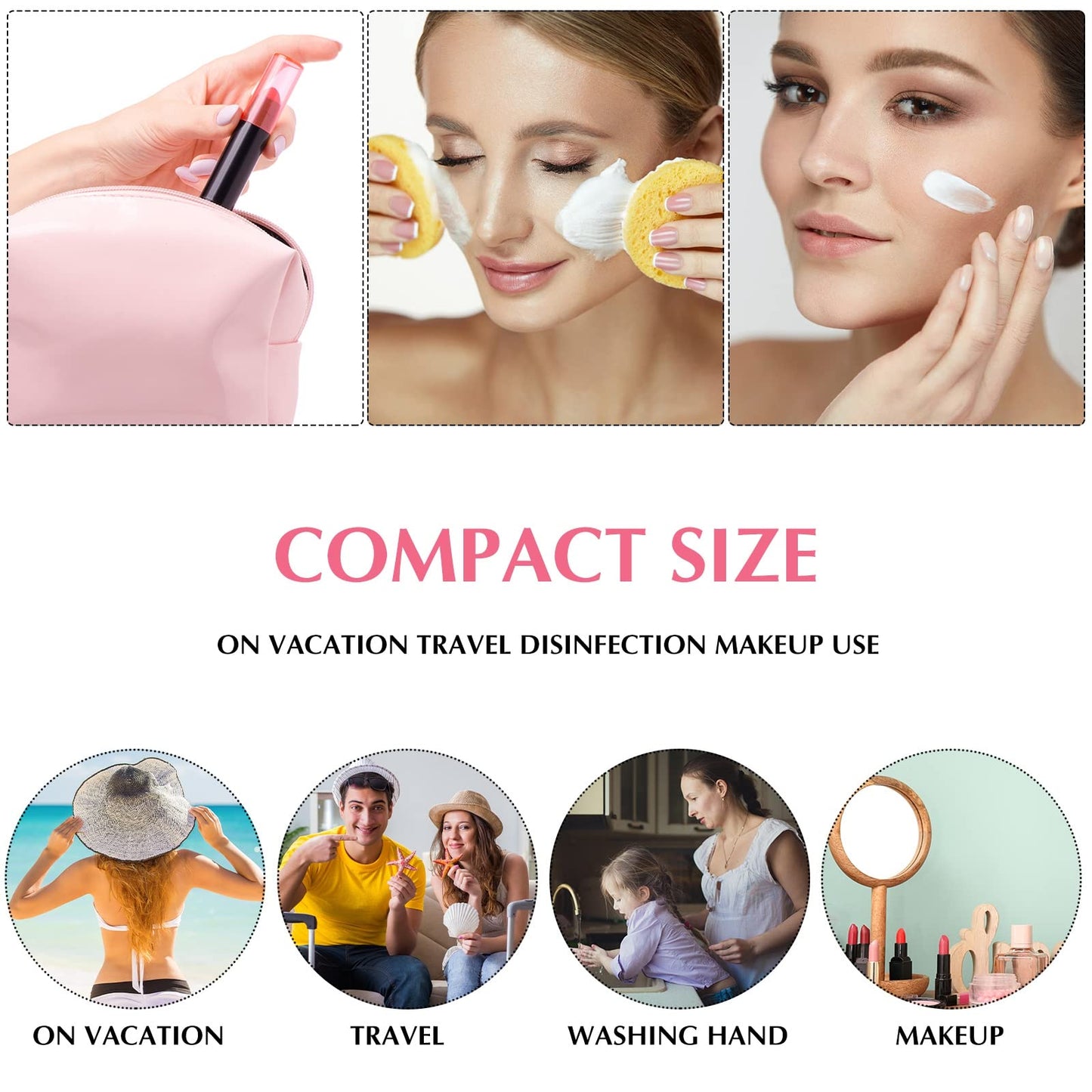 50 Pack Foam Pump 1oz/30ml Refillable Dispenser Travel Size Plastic Mini Bottle for Lash Shampoo, Cleaning, Cosmetics - Portable Clear Foaming Packaging