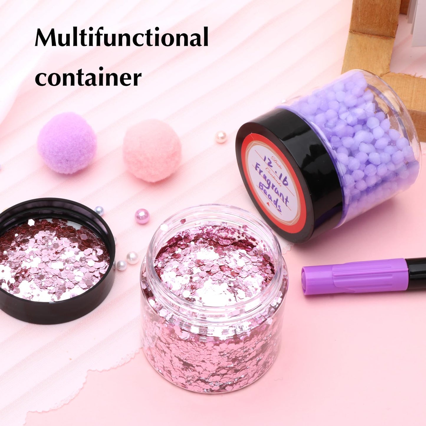 20 Pack 2oz Plastic Containers with Lids, Jars with Lids, Great for storing,lip balms, creams, ointments, cosmetics, samples
